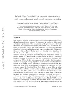 BGaitR-Net: Occluded Gait Sequence reconstructionwith temporally
  constrained model for gait recognition
