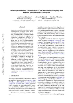 Multilingual Domain Adaptation for NMT: Decoupling Language and Domain
  Information with Adapters