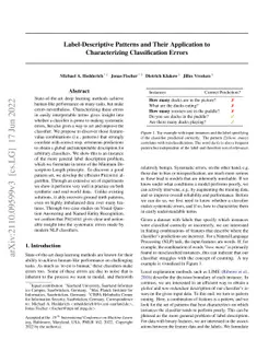 Label-Descriptive Patterns and Their Application to Characterizing
  Classification Errors