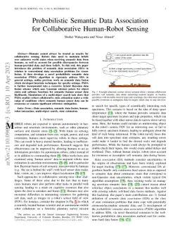 Probabilistic Semantic Data Association for Collaborative Human-Robot
  Sensing