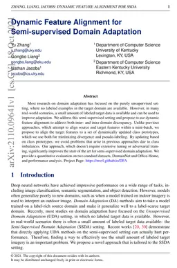 Dynamic Feature Alignment for Semi-supervised Domain Adaptation