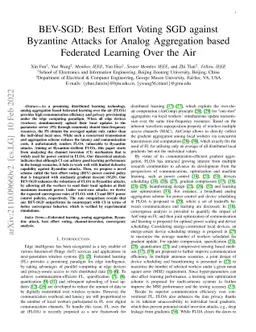 BEV-SGD: Best Effort Voting SGD for Analog Aggregation Based Federated
  Learning against Byzantine Attackers
