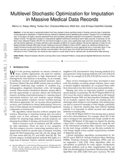 Multilevel Stochastic Optimization for Imputation in Massive Medical
  Data Records
