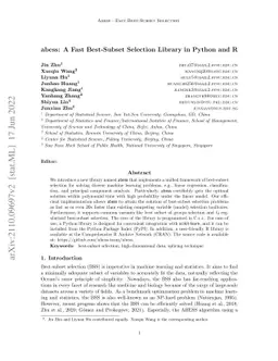 abess: A Fast Best Subset Selection Library in Python and R