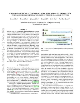 A non-hierarchical attention network with modality dropout for textual
  response generation in multimodal dialogue systems
