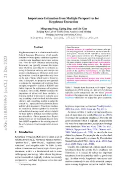 Importance Estimation from Multiple Perspectives for Keyphrase
  Extraction