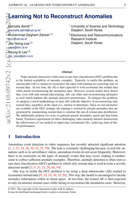 Learning Not to Reconstruct Anomalies