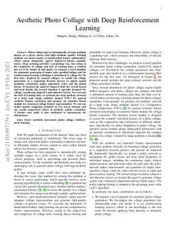 Aesthetic Photo Collage with Deep Reinforcement Learning