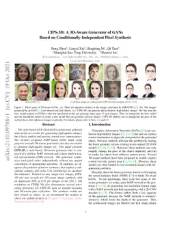 CIPS-3D: A 3D-Aware Generator of GANs Based on Conditionally-Independent
  Pixel Synthesis