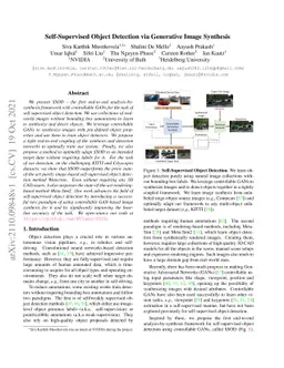 Self-Supervised Object Detection via Generative Image Synthesis