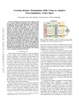 Learning Robotic Manipulation Skills Using an Adaptive Force-Impedance
  Action Space