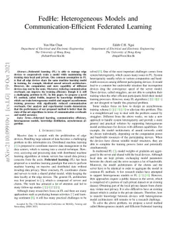 FedHe: Heterogeneous Models and Communication-Efficient Federated
  Learning