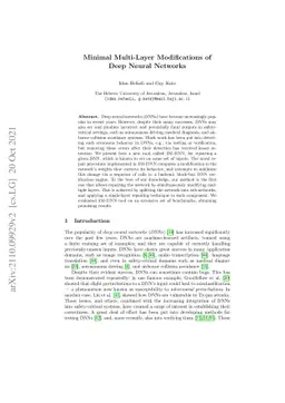 Minimal Multi-Layer Modifications of Deep Neural Networks