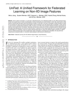 UniFed: A Unified Framework for Federated Learning on Non-IID Image
  Features