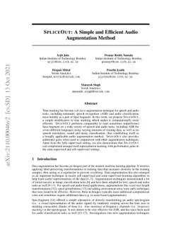 SpliceOut: A Simple and Efficient Audio Augmentation Method