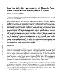Learning Multi-Site Harmonization of Magnetic Resonance Images Without
  Traveling Human Phantoms