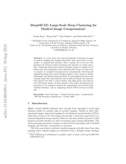 DeepMCAT: Large-Scale Deep Clustering for Medical Image Categorization