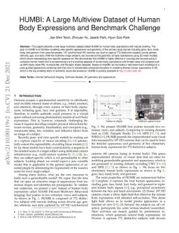 HUMBI: A Large Multiview Dataset of Human Body Expressions and Benchmark
  Challenge