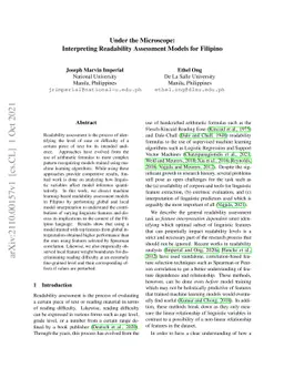 Under the Microscope: Interpreting Readability Assessment Models for
  Filipino