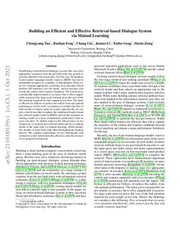 Building an Efficient and Effective Retrieval-based Dialogue System via
  Mutual Learning