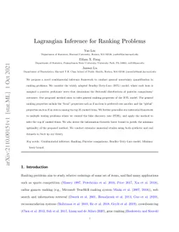 Lagrangian Inference for Ranking Problems