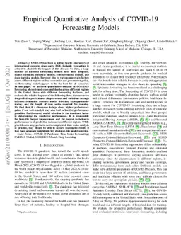 Empirical Quantitative Analysis of COVID-19 Forecasting Models