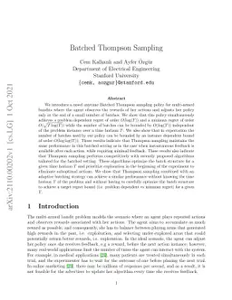 Batched Thompson Sampling