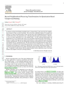 Beyond Neighbourhood-Preserving Transformations for Quantization-Based
  Unsupervised Hashing
