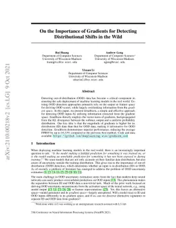On the Importance of Gradients for Detecting Distributional Shifts in
  the Wild