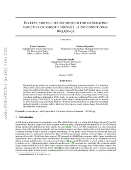 Inverse airfoil design method for generating varieties of smooth
  airfoils using conditional WGAN-gp