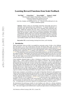 Learning Reward Functions from Scale Feedback