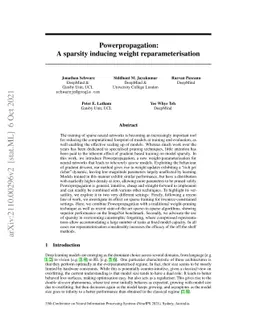Powerpropagation: A sparsity inducing weight reparameterisation