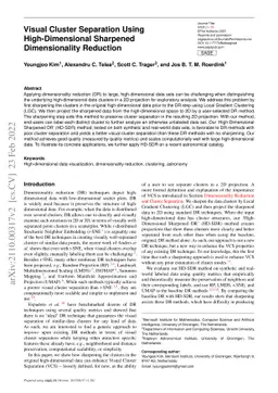 Visual Cluster Separation Using High-Dimensional Sharpened
  Dimensionality Reduction