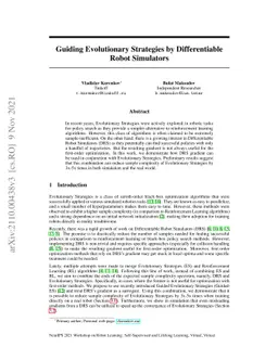Guiding Evolutionary Strategies by Differentiable Robot Simulators