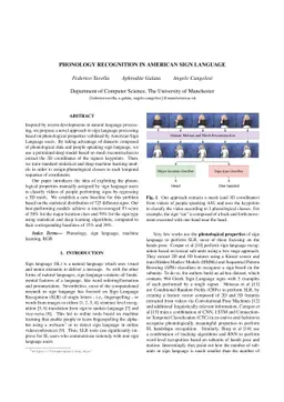 Phonology Recognition in American Sign Language