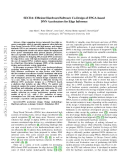 SECDA: Efficient Hardware/Software Co-Design of FPGA-based DNN
  Accelerators for Edge Inference