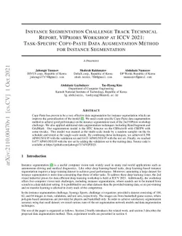 Instance Segmentation Challenge Track Technical Report, VIPriors
  Workshop at ICCV 2021: Task-Specific Copy-Paste Data Augmentation Method for
  Instance Segmentation