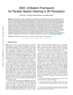 ASH: A Modern Framework for Parallel Spatial Hashing in 3D Perception