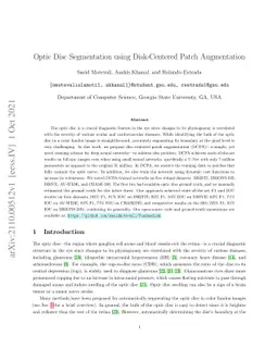 Optic Disc Segmentation using Disk-Centered Patch Augmentation