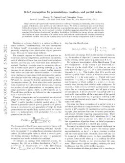 Belief propagation for permutations, rankings, and partial orders
