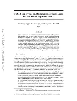 Do Self-Supervised and Supervised Methods Learn Similar Visual
  Representations?