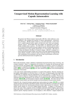 Unsupervised Motion Representation Learning with Capsule Autoencoders
