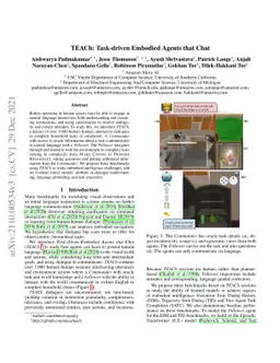 TEACh: Task-driven Embodied Agents that Chat