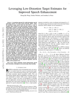 Leveraging Low-Distortion Target Estimates for Improved Speech
  Enhancement