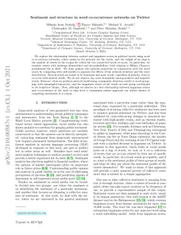 Sentiment and structure in word co-occurrence networks on Twitter