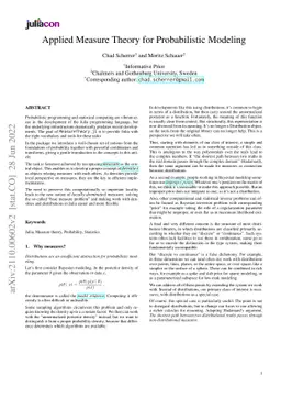 Applied Measure Theory for Probabilistic Modeling