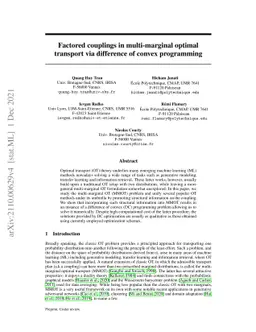 Factored couplings in multi-marginal optimal transport via difference of
  convex programming