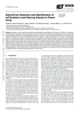 Data-Driven Detection and Identification of IoT-Enabled Load-Altering
  Attacks in Power Grids