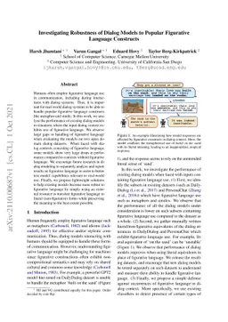 Investigating Robustness of Dialog Models to Popular Figurative Language
  Constructs