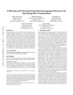 Collecting and Characterizing Natural Language Utterances for Specifying
  Data Visualizations